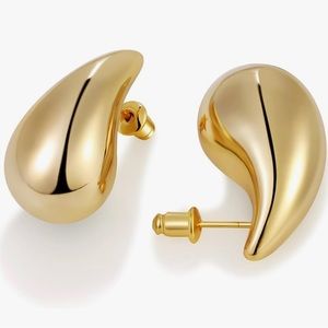 Golden Tear Drop Earrings